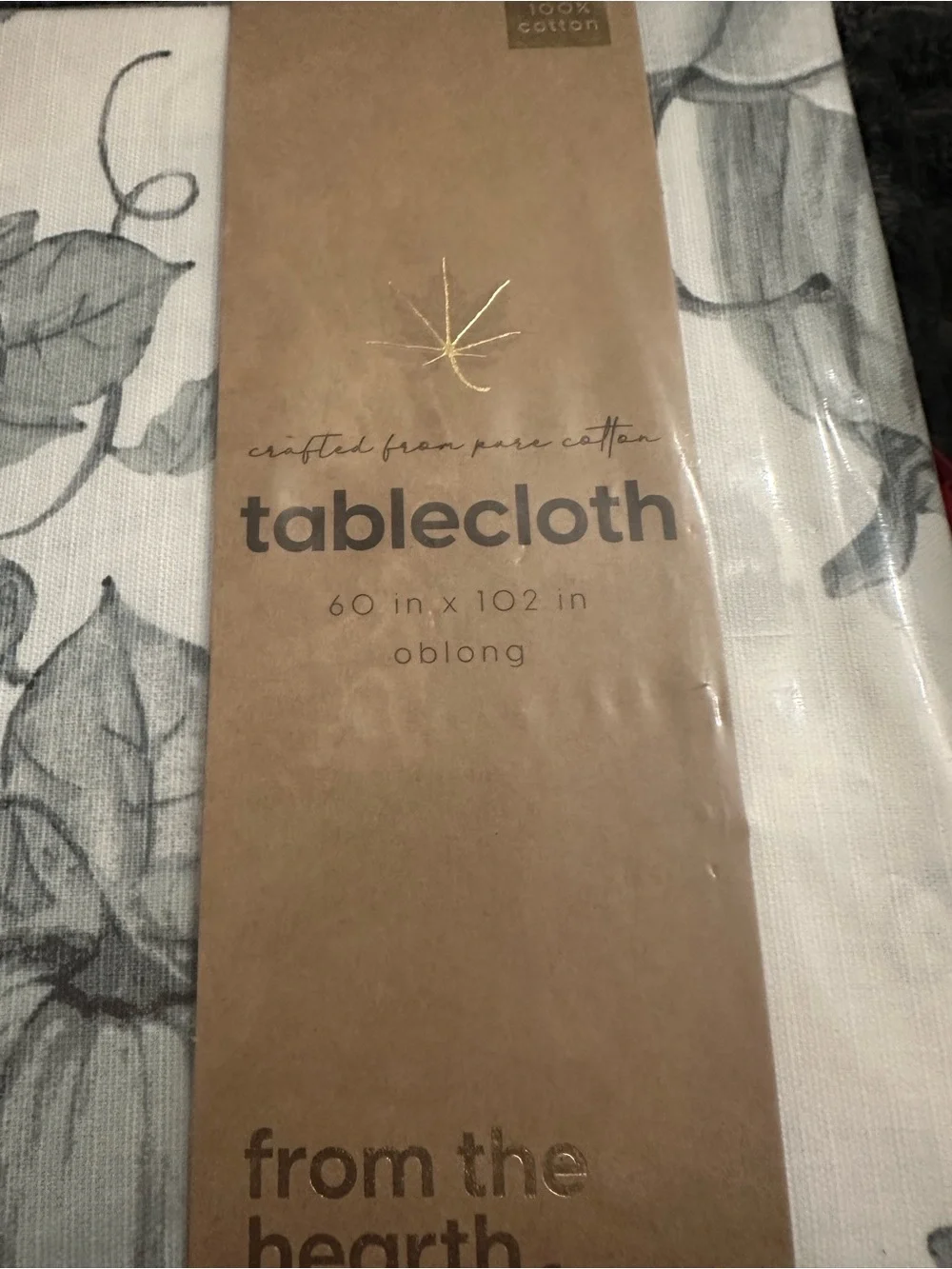 Nordstrom Fall black and gray pumpkin pattern tablecloth- 60 x 102 in